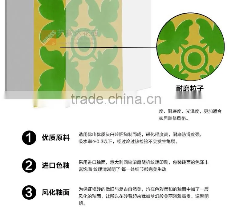200*200mm green color mexican ceramic decorative floor tile
