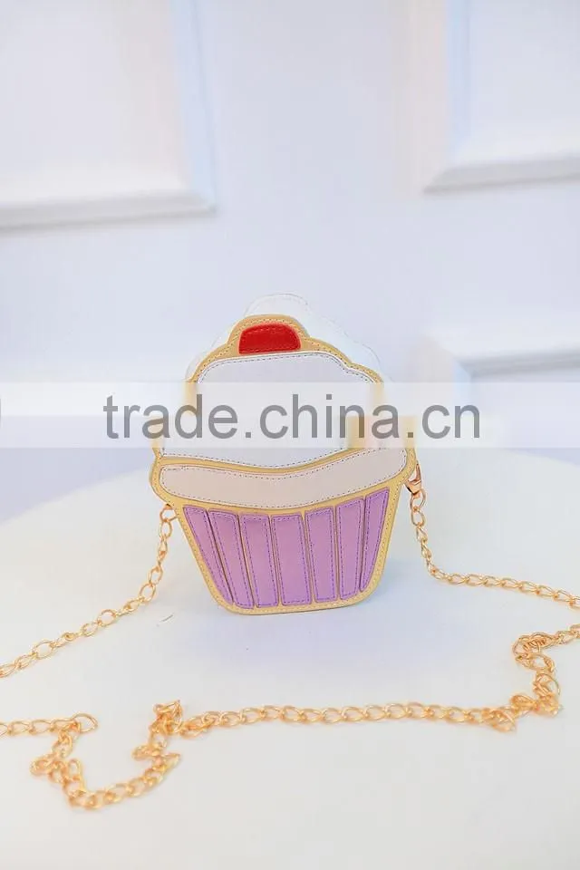 2016 hot selling wallet ice cream coin purse girl cute wallet with chain