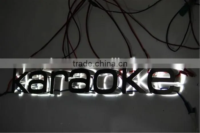 Halo lighting backlit LED advertising metal stainless steel letter sign