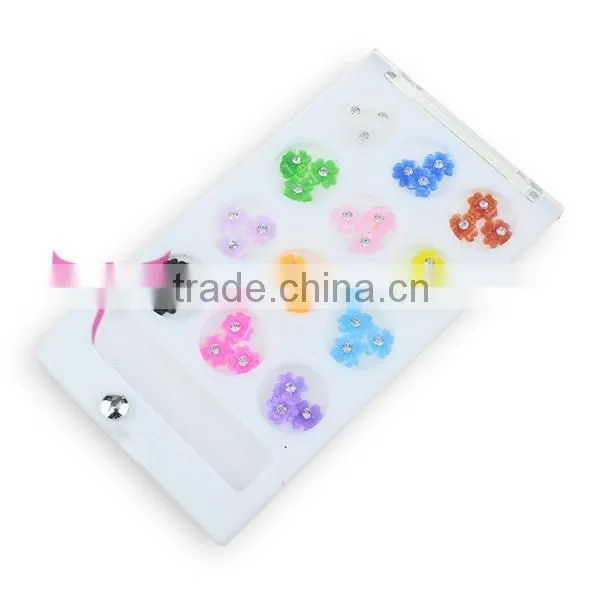 Easam hot new 12 Space plastic flower design nail art decoration box welcome OEM/ODM