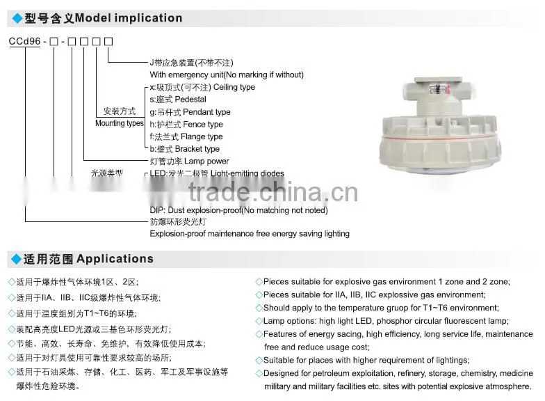 explosion proof maintemance free energy saving lighting circular fluorescent lamp