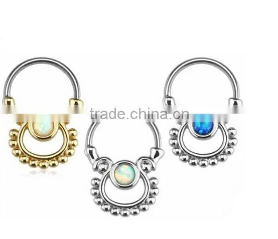 Gems Body Jewelry Fake Nose Hoop Rings Septum Clicker Non Piercing HOT