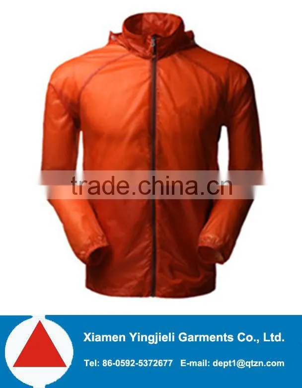 2015 adult lightweight packable hooded rain jacket wind jacket