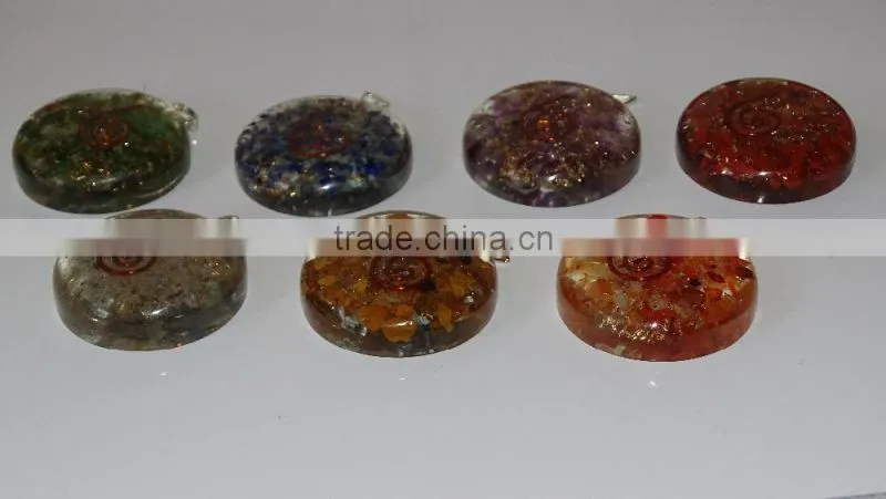 7 Chakra Heart Pendants : Heart Cabochon Chakra Pendant for Sale