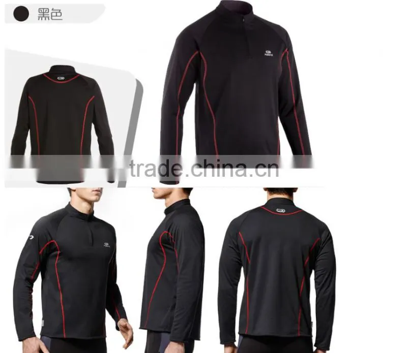 Mens Spring Autumn Long Sleeve Ruuning shirt Black