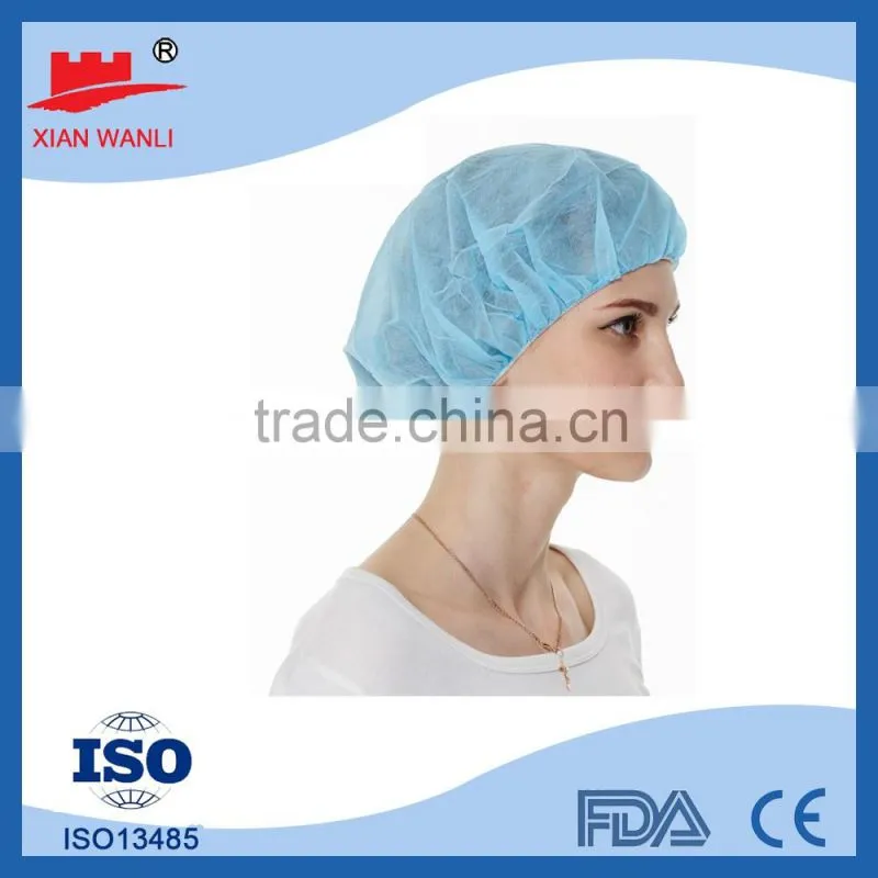 Disposable nonwoven bouffant round nurse cap for surgical and medical use