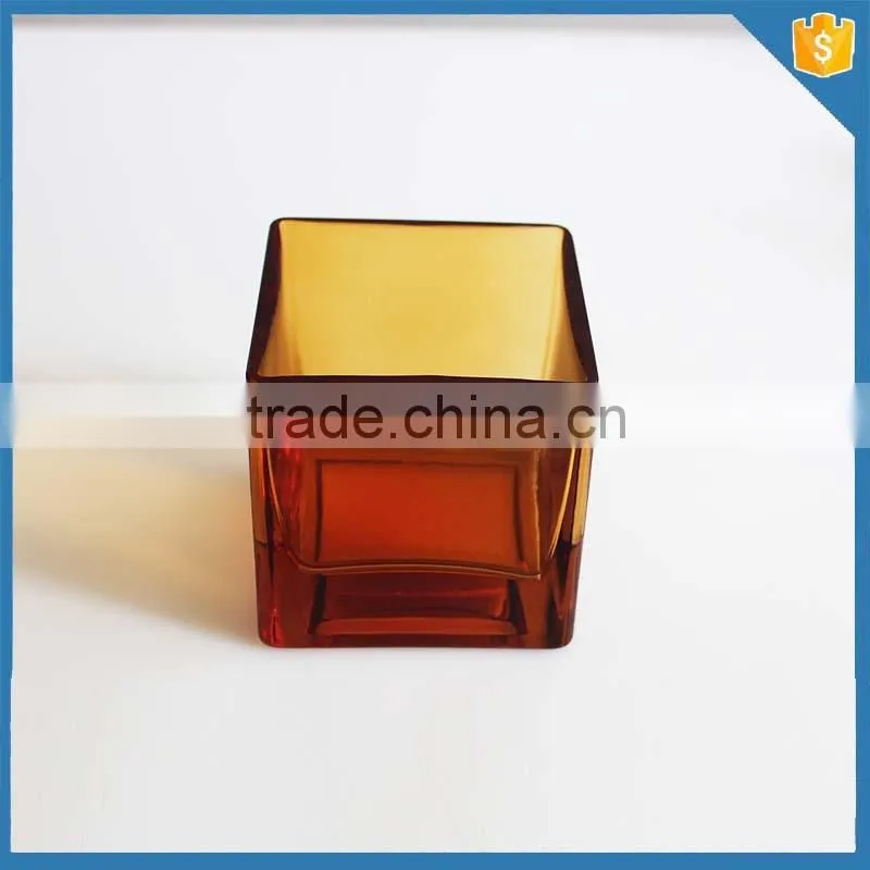 Home decoration sprayed glass square terrarium for vase