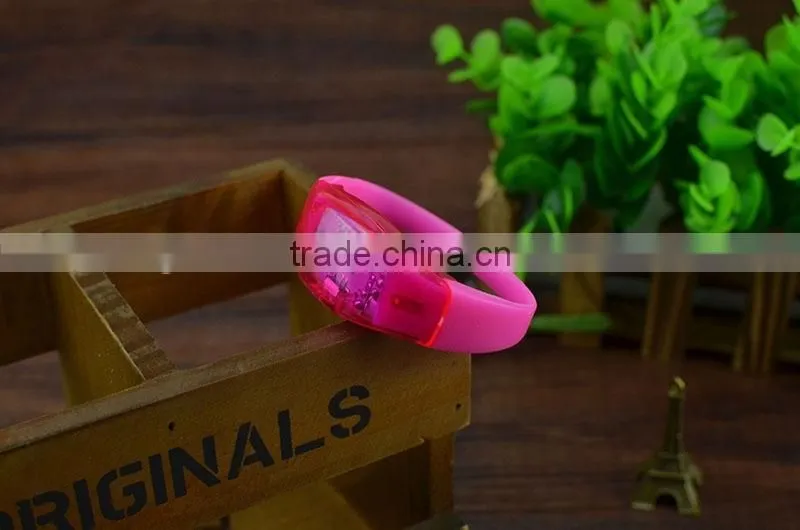 2016 Time-Limited Promotion Logo Customized Concert Bracelet LED,sound activated led bracelet