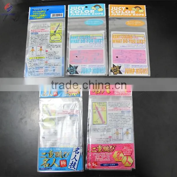 Custom plastic opp printed header poly bag with self adhesive tape and round hole