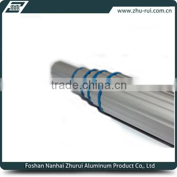 anodized silver color alminium 6063 T5 pipe five sections extendable pole for cleaning house