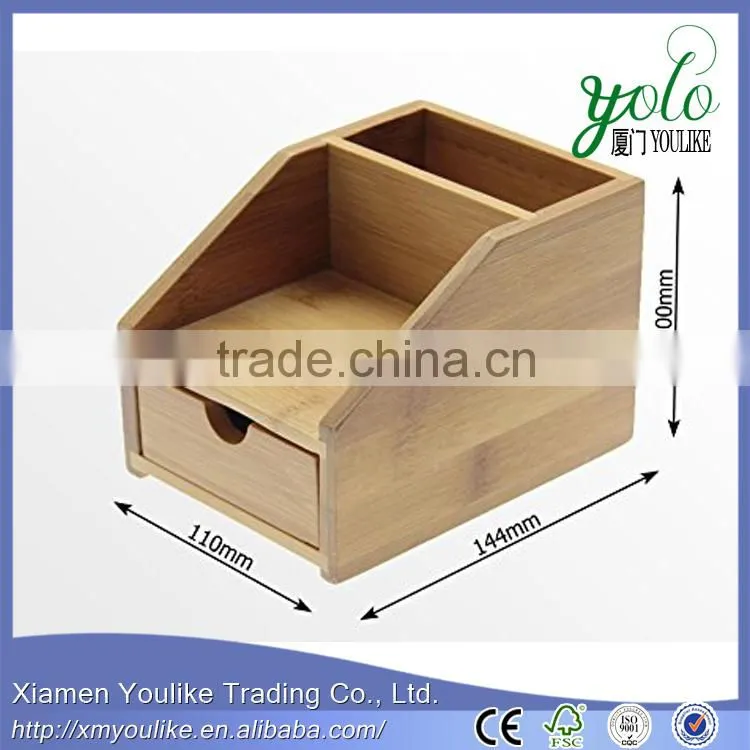 Bamboo Colour Desk Stationary Organiser pen stand bamboo notes holder