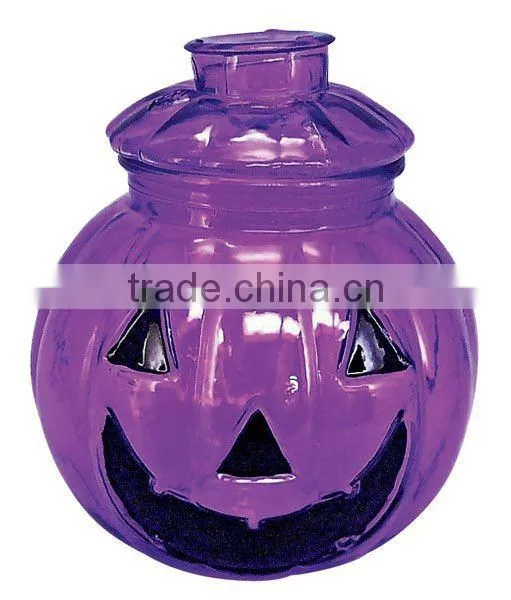pumpkin shaped glass jar and lid