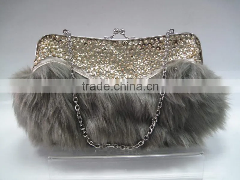 Ladies Winter fur fabric handbag for sale