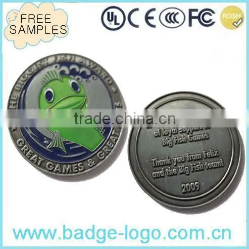 custom die casting 3d zinc alloy coin for sale
