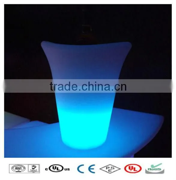 Plastic Wine Illuminous LED Tin Ice Cooler Bucket for Bar