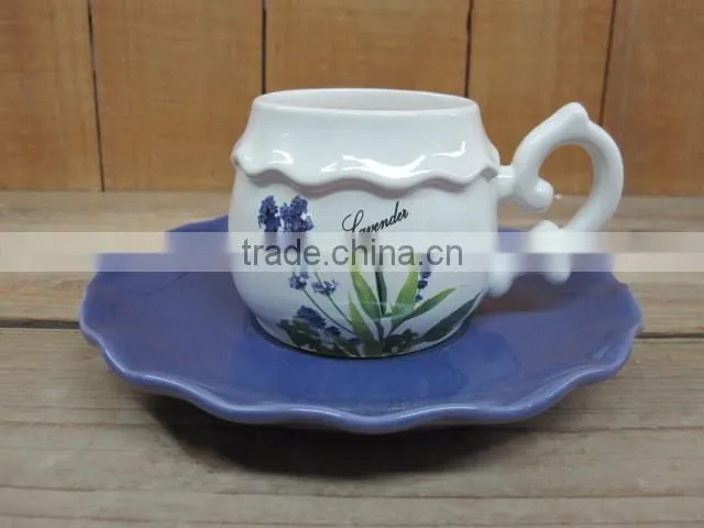 New lavender design ceramic condiment set tableware full condiment set