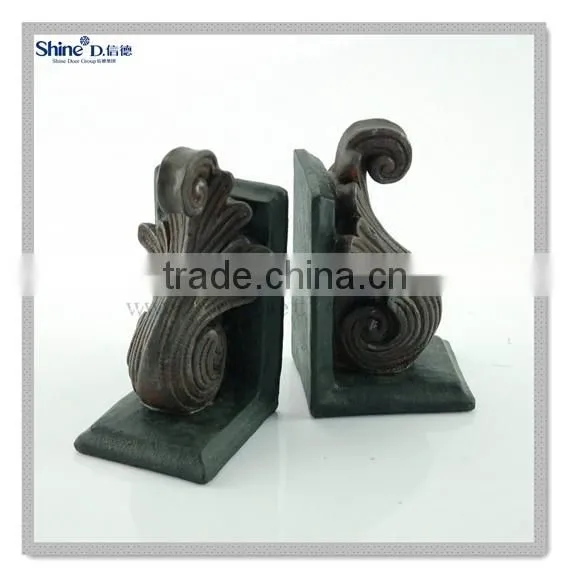 polyresin mini custom nautical flower bookends adjustable cute stone design bookends
