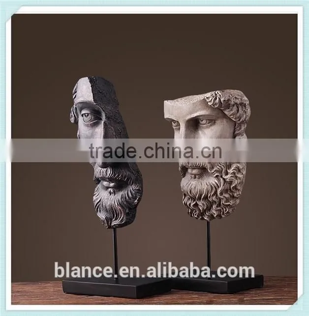 resin abstract character sculpture abstract indoor head figurine for home decoration