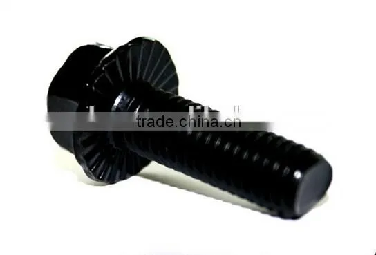 high quality black plated DIN6923 hex flange bolts and nuts