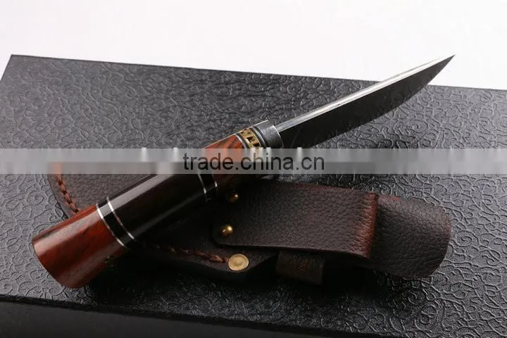 OEM Damascus blade handmade small hunting knife