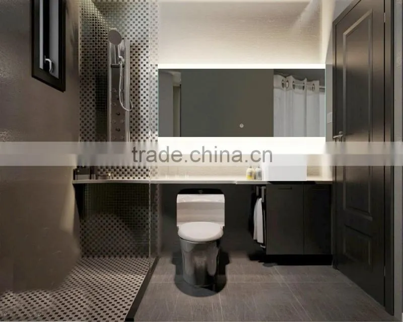Wall Mounted LED Backlit Mirror with Touch Sensor