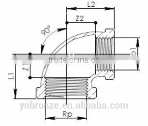 sale good price made in Taiwna bronze male 90 sweep elbow