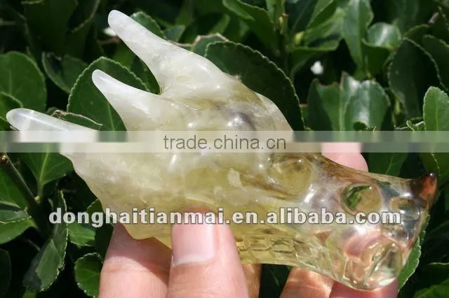 Wholesale Natural Citrine Quartz Crystal Dragon Skull , Crystal Collective