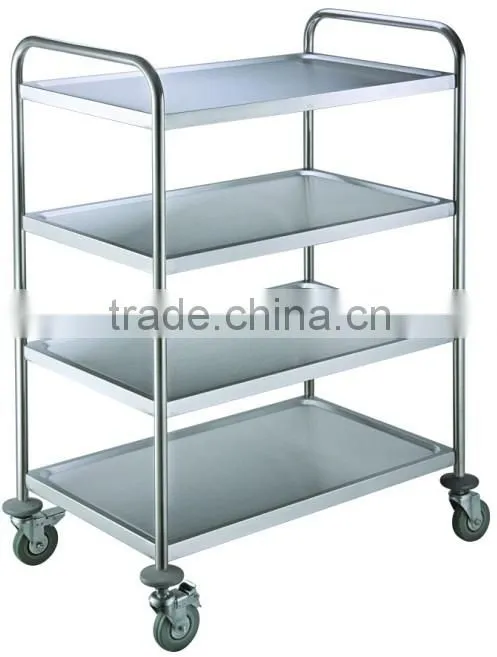 Stainless Steel Two-layers Commercial Dining Cart(square tube)