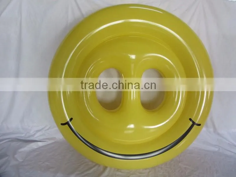 Funny inflatable smileface pool floats/inflatable pool mattress for summer holiday