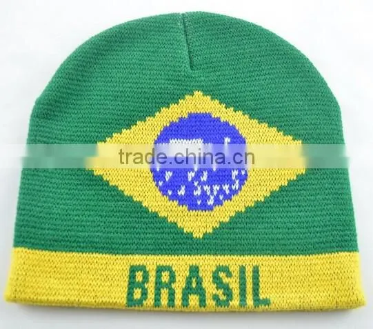 Fashion Unisex custom jacquard logo football fans winter cap/hat factory wholesale