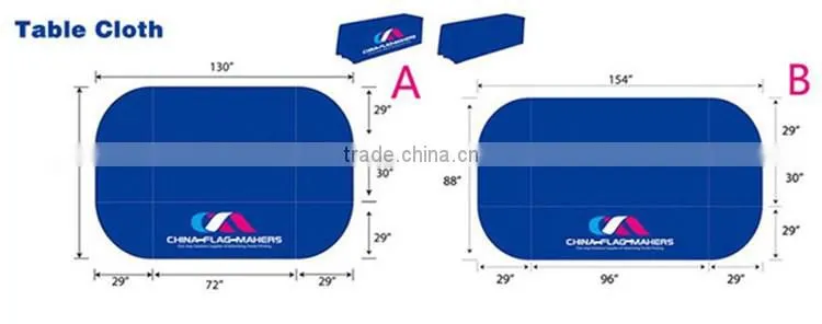 Brand exposure custom polyester table cloth , trade show spandex table cover