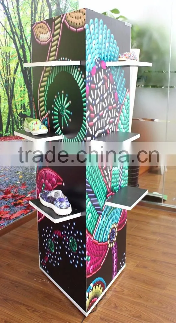 Shanghai factory new products 3F board colorful printing rotating display board
