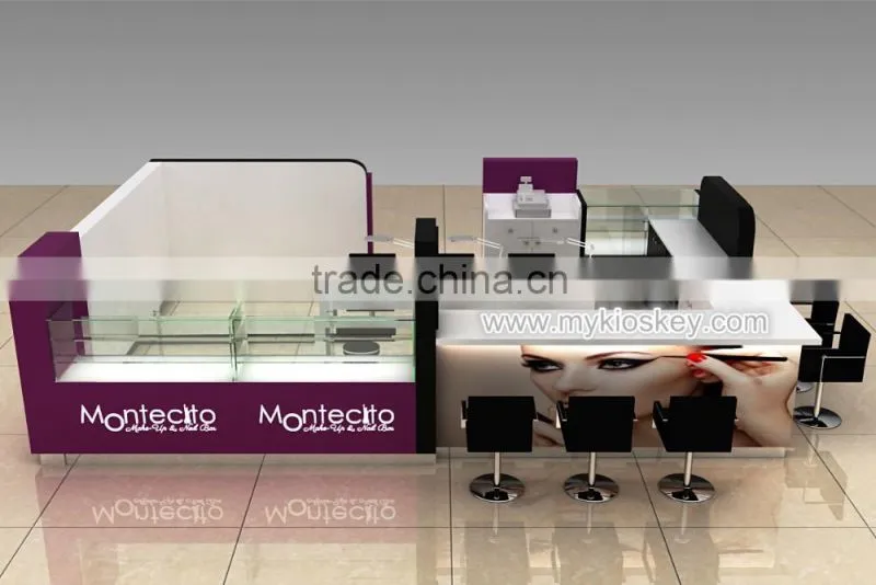 Mall nice nail salon kiosk | nail bar kiosk design | manicure table with nail dust collector for sale