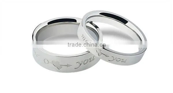 4mm-6mm engrave LOVE classic 316L stainless steel wedding band ring for lover