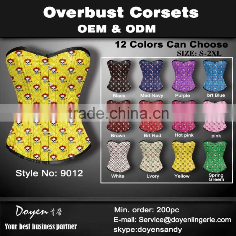 2016 newest fashion cheap waist shaping corsets Printed waist training corset