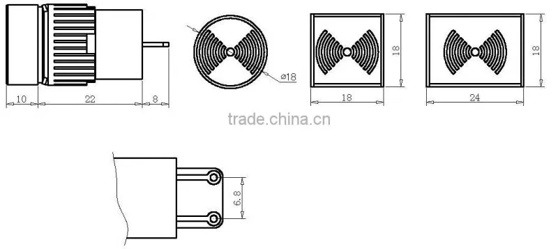 16mm industrial electronic black buzzer E6-Y-B E6-F-B E6-J-B