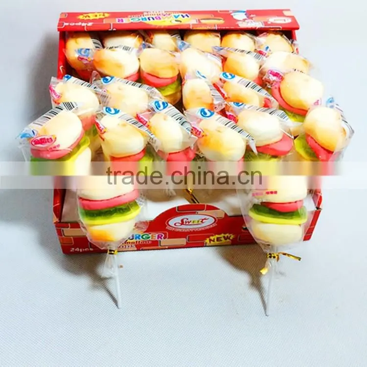 Hamburger Marshmallow Lollipop / Gummy Burger Marshmallow Lollipop Candy