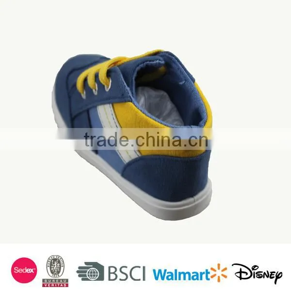2014 kids fashionable lace-up china canvas shoes