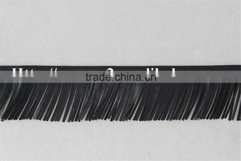 high quality 4.5cm black simplify design tassel lace trims for clothing