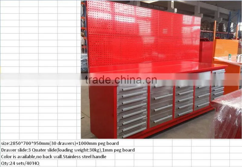 Quality Heavy duty steel storage tool work bench with drawers