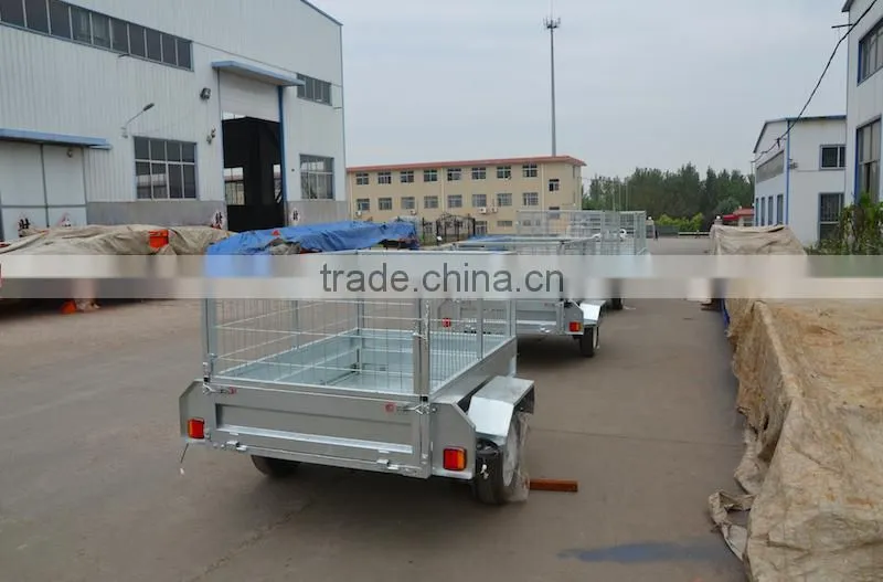 Galvanized box trailer with mesh cage for sale