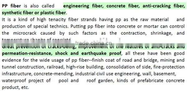 engineering pp fiber mesh
