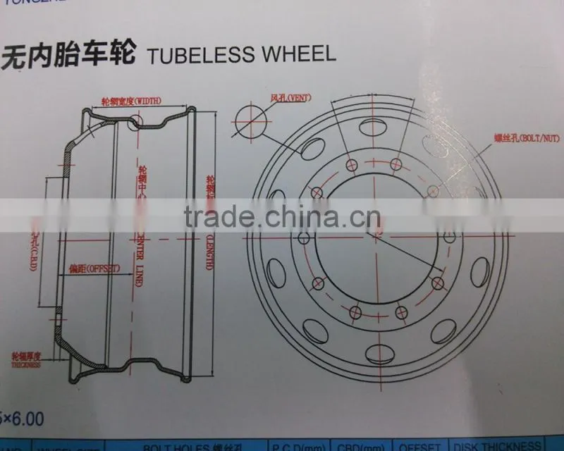 Agricultural 8*15 steel wheel rim