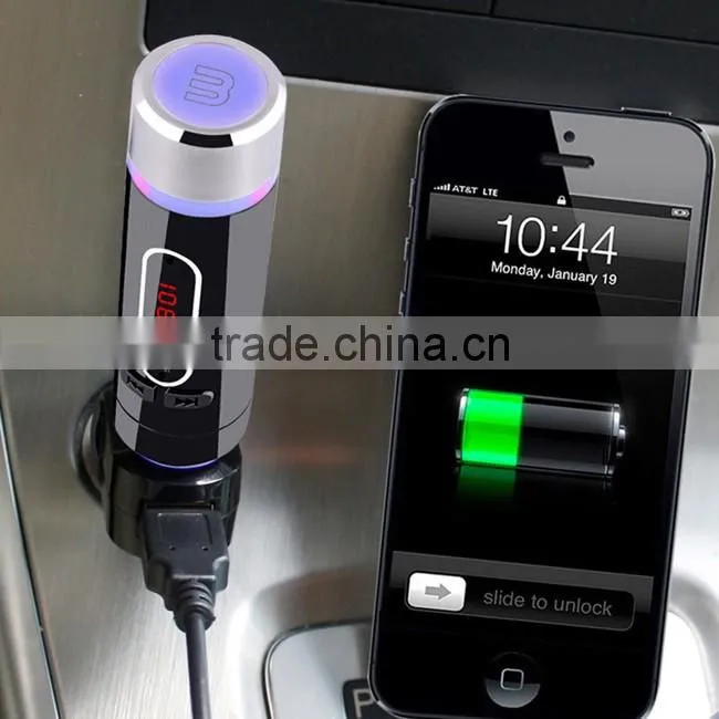 Newest Dual USB 5V 3.1A Bluetooth Handsfree Car MP3 player FM transmitter kit with Cigarette Lighter
