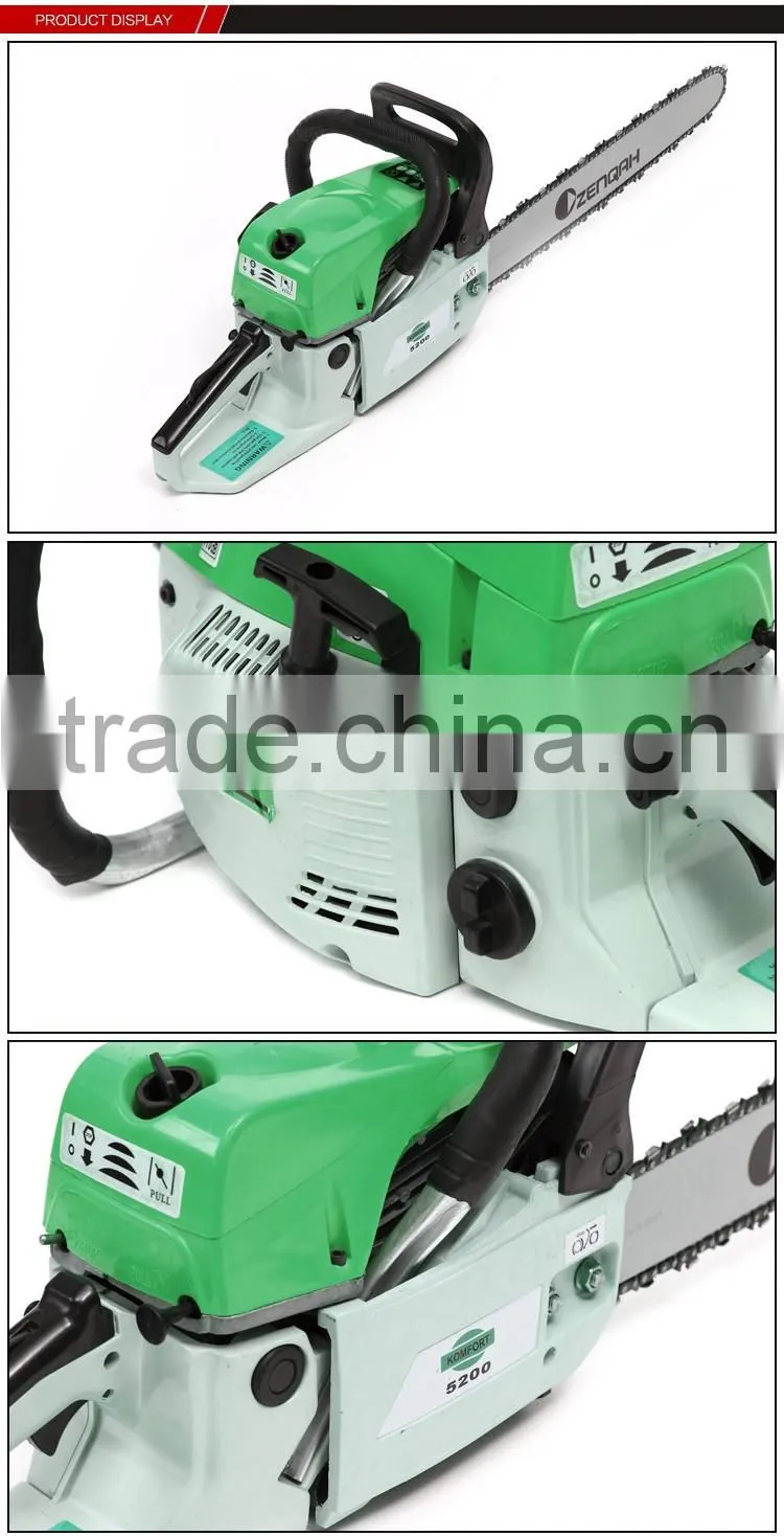 ojenas 52cc 2.2kw wooden cutting machine chain saw 5200