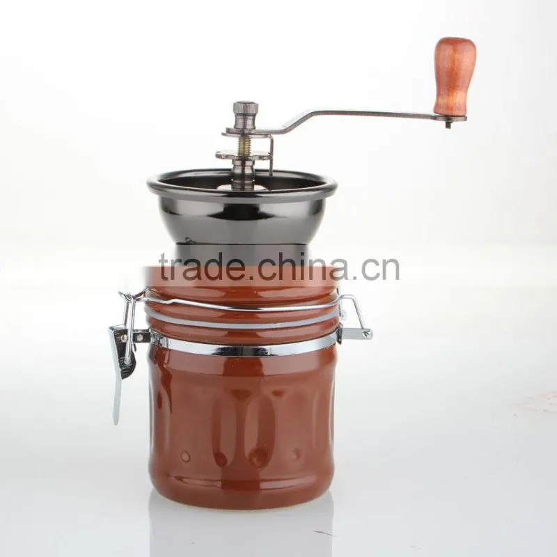 Classic manual coffee grinder with ceramic grinding core or cast iron grinding core