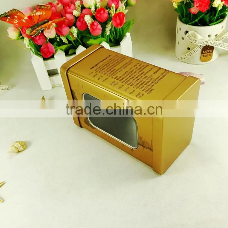 Vintage style decorative rectangle metal coffee storage tins
