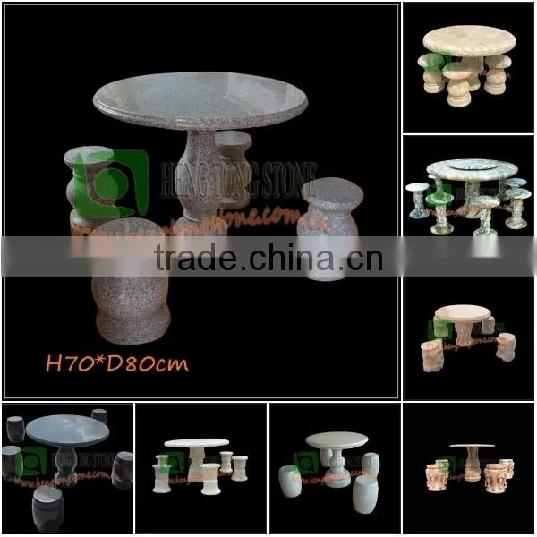 Yellow Travertine Outdoor Table with Cherub