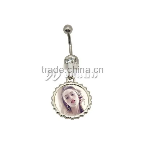 Cheap Unique Cute Sublimation Hypoallergenic Nickel Free Pregnancy Dangle Hanging Belly Button Rings
