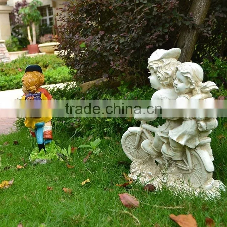 Hot Sale fiberglass resin children boy and girl garden statue